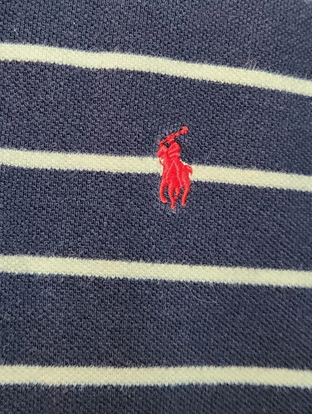 Boys Polo Ralph Lauren Navy & White Striped  Polo Size 6